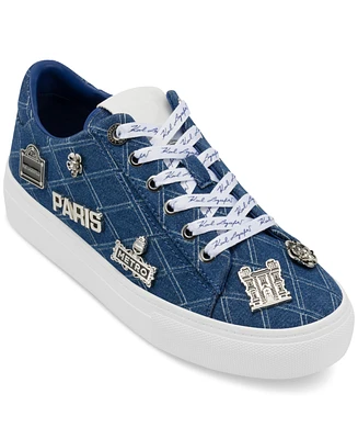 Karl Lagerfeld Paris Women's Cate Rue Pins Lace-Up Sneakers