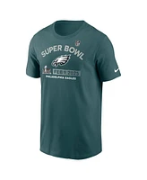 Nike Men's Midnight Green Philadelphia Eagles Super Bowl Lix Team Logo T-Shirt