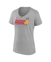 Fanatics Women's Heather Gray Kansas City Chiefs Super Bowl Lix Roster V-Neck T-Shirt