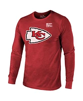 Majestic Men's Patrick Mahomes Red Kansas City Chiefs Super Bowl Lix Player Name Number Tri-Blend Long Sleeve T-Shirt