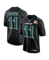 Nike Men's A.j. Brown Carbon Black Philadelphia Eagles Super Bowl Lix Fashion Game Player Jersey