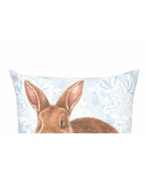 Damask Blue Bunny Pillow