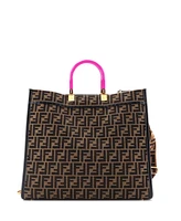 Pre-Owned Versace Large x Fendi Fendace Sunshine Shopper Tote Embellished Zucca Jacquard