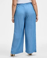 On 34th Trendy Plus Chambray Drawstring Pants, Exclusively at Macy's