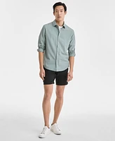 Alfani Men's Elevated Puckered Long Sleeve Button-Front Shirt, Exclusively at Macy's