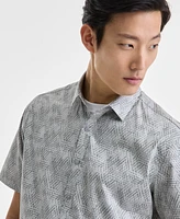 Alfani Men's Tomo Short Sleeve Geo Print Button-Front Shirt, Exclusively at Macy's