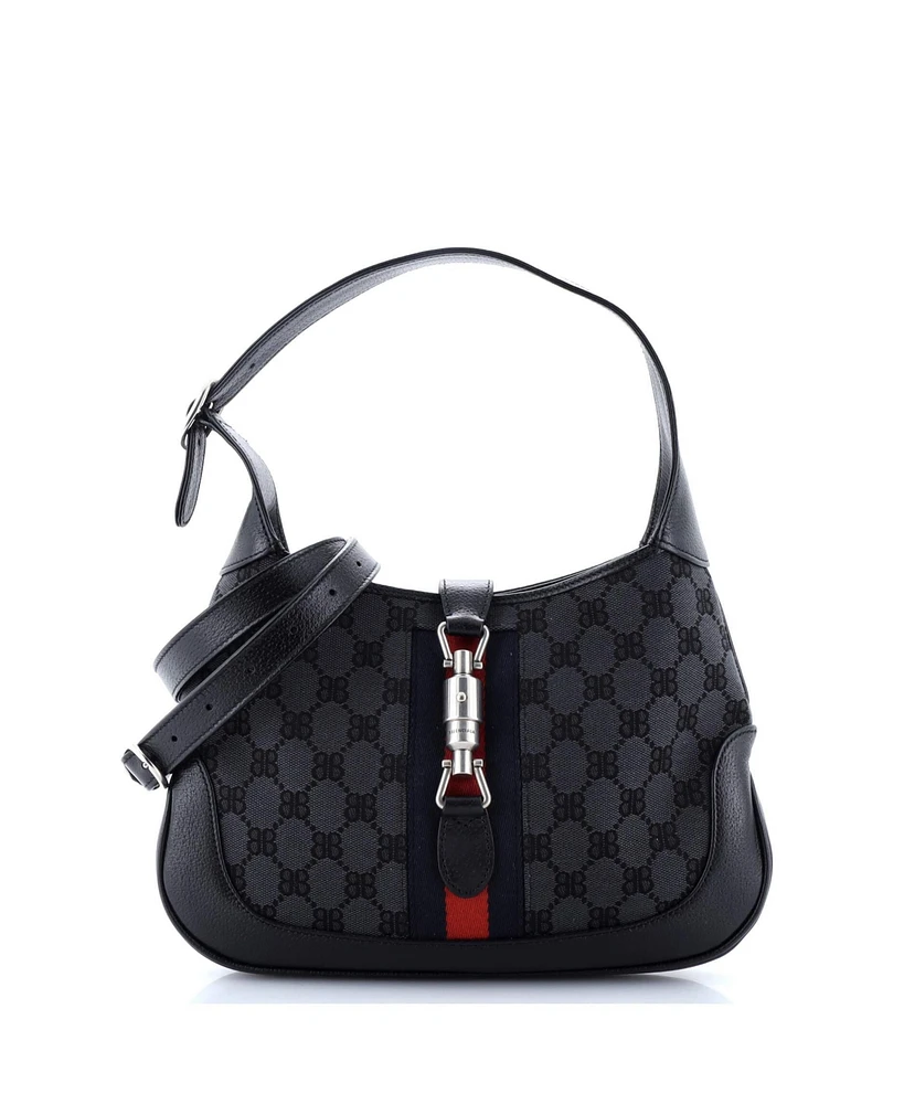 Pre-Owned Balenciaga Small x Gucci The Hacker Project Jackie 1961 Hobo Bb Canvas