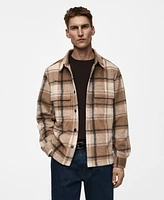 Mango Men's Checkered Flannel Overshirt