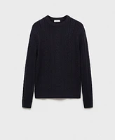 Mango Men's Slim-Fit Braided Knit Sweater