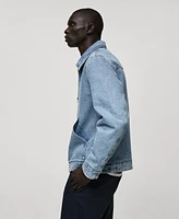 Mango Men's Quilted Denim Jacket