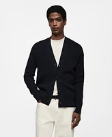 Mango Men's Knit Button-Down Cardigan