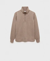 Mango Men's Funnel-Neck Quarter-Zip Sweatshirt