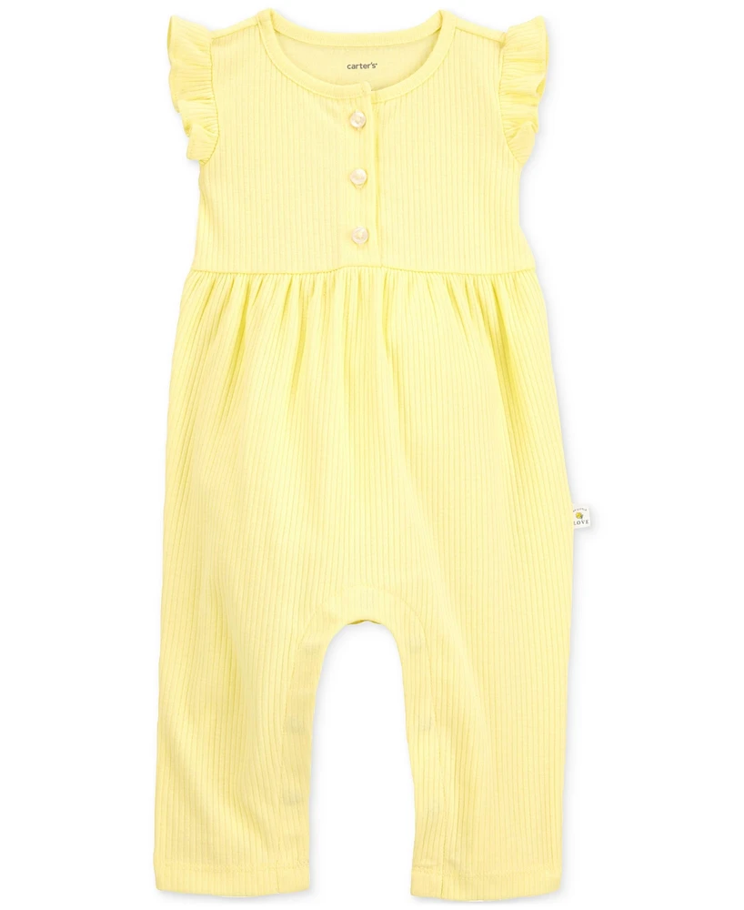 Carter's Baby Girls Flutter-Sleeve Jumpsuit