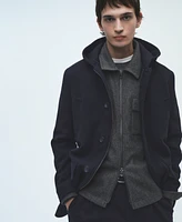 Mango Men's Hooded Wool Coat