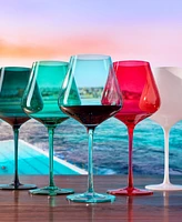 The Wine Savant Colors of Bondi Beach Sydney Wine Glasses, Set of 5