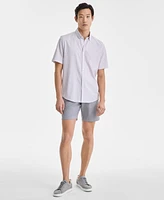 Alfani Men's Short Sleeve Diamond Print Button-Front Performance Shirt, Exclusively at Macy's