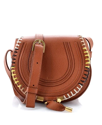 Pre-Owned Chloe Small Marcie Crossbody Bag Leather with Constrast Stitch Detail