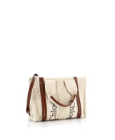 Pre-Owned Chloe Small Woody Tote Shearling with Leather