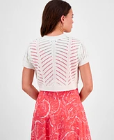 Robbie Bee Petite Open-Front Short-Sleeve Bolero Shrug