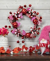 Candies and Hearts Valentine's Day Wreath Unlit, 16"