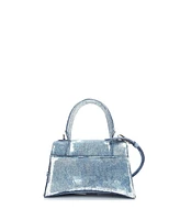 Pre-Owned Balenciaga Small Hourglass Top Handle Bag Denim Printed Leather