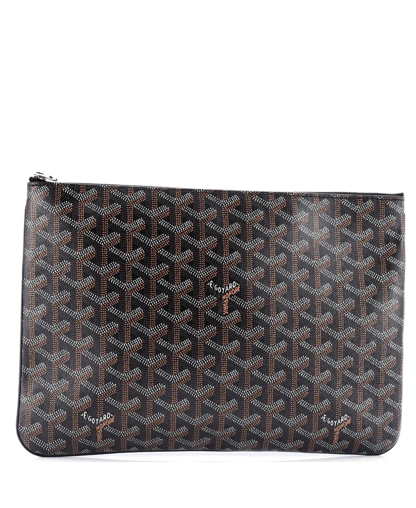 Pre-Owned Goyard Mm Senat Zip Pouch Coated Canvas