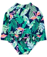 Carter's Baby Girls One-Piece Tropical Flamingo Rash Guard Swimsuit