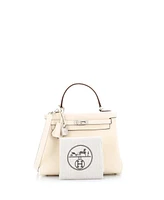 Pre-Owned HERMES Kelly 25 Handbag Light Swift with Palladium Hardware