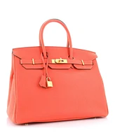 Pre-Owned HERMES Birkin 35 Handbag Red Togo with Gold Hardware