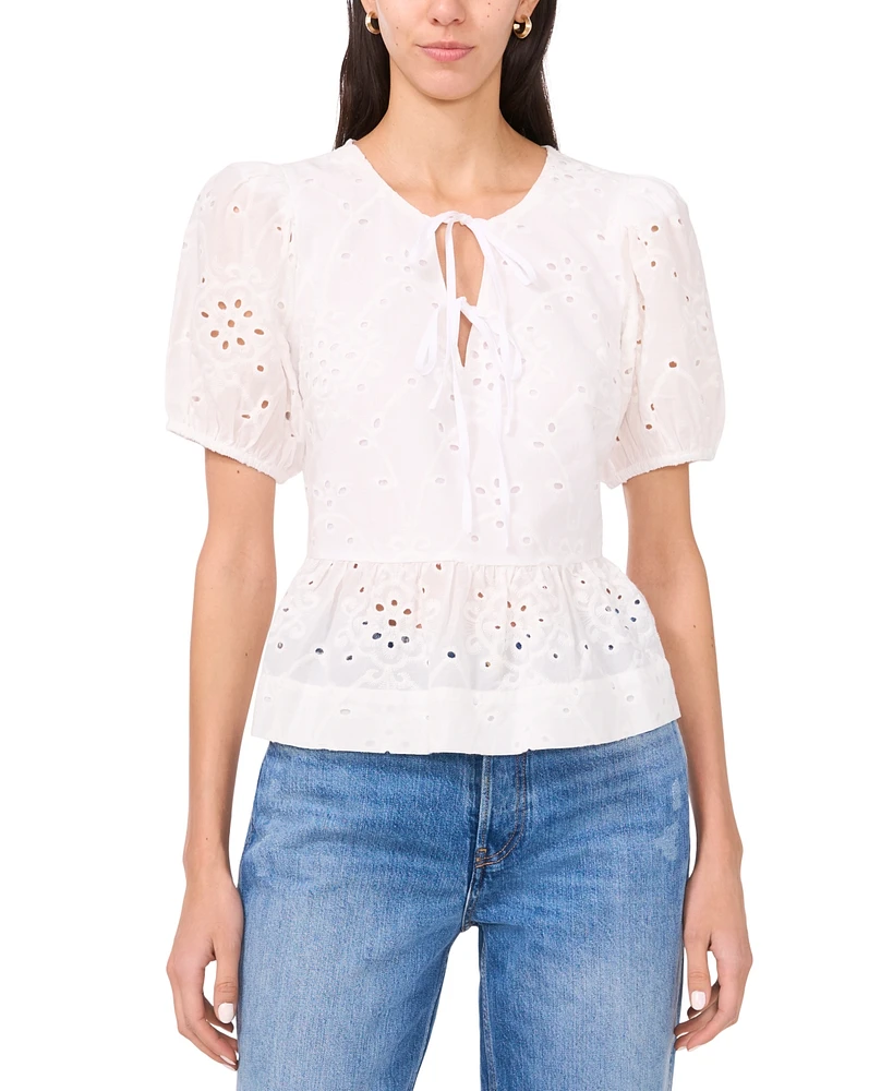 Parker Women's The Alina Eyelet Peplum Top