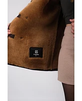 Women's Leather Sheepskin Coat, Brown, Created for Macy's