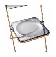 Lawrence Acrylic Folding Chair With Gold Metal Frame