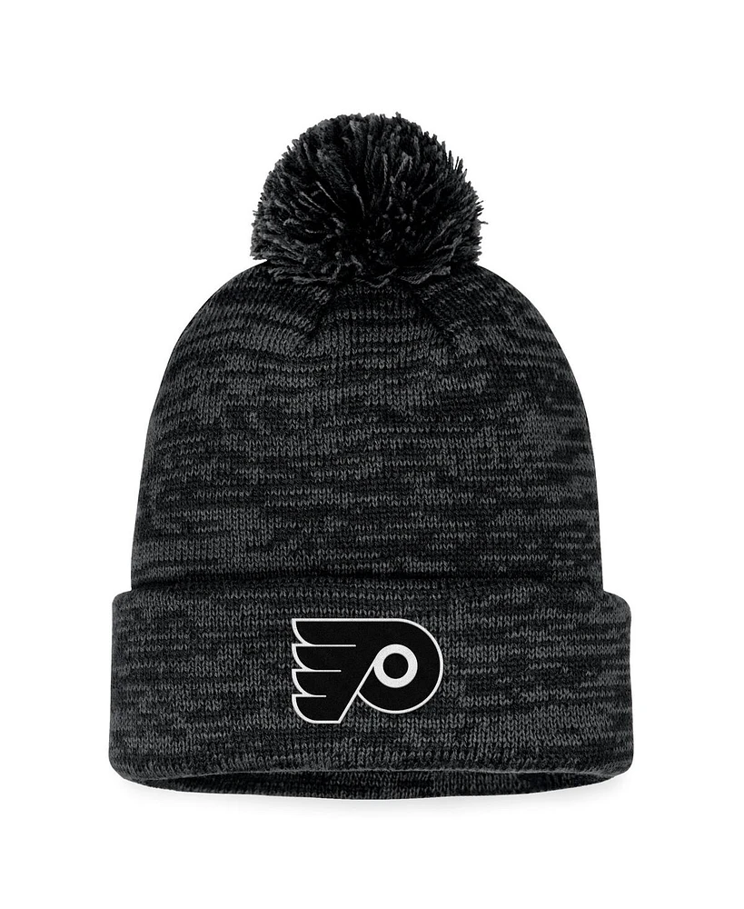 Fanatics Men's Black Philadelphia Flyers Fundamental Cuffed Knit Hat with Pom