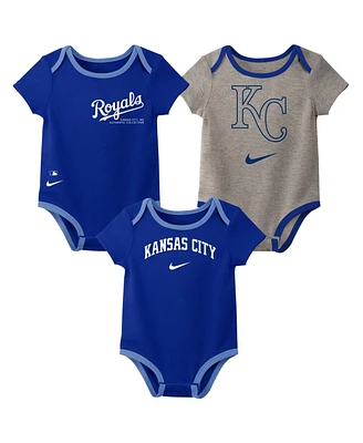 Nike Newborn Infant Kansas City Royals Three-Pack Bodysuit Set