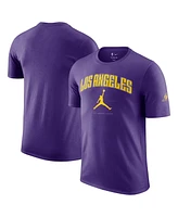 Jordan Men's and Women's Purple Los Angeles Lakers Essential Cities T-Shirt