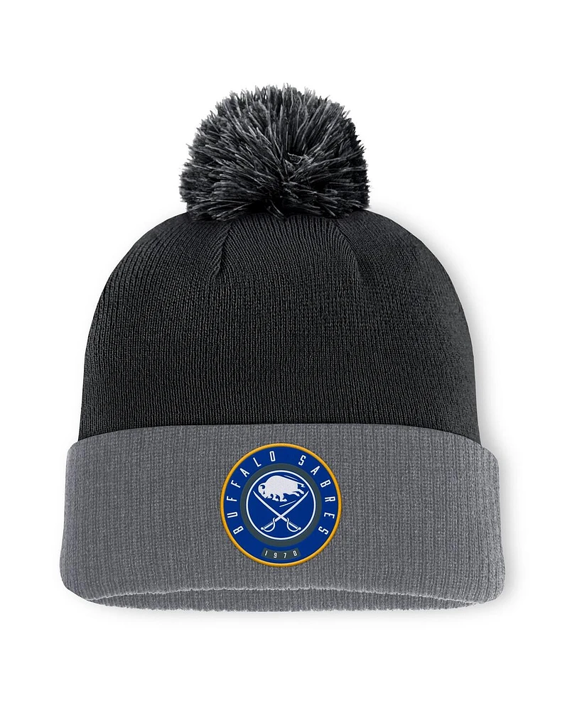 Fanatics Men's Black Buffalo Sabres Cuffed Knit Hat with Pom