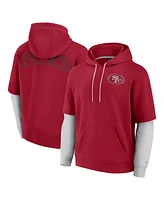 Fanatics Men's and Women's Scarlet San Francisco 49ers Sleek Elements Pullover Hoodie