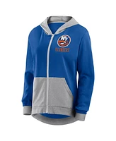 Logo Athletic Women's Royal New York Islanders Hit It French Terry Full-Zip Hoodie