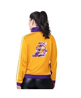 G-iii 4Her by Carl Banks Women's Purple/Gold Los Angeles Lakers Rebel Sequin Bling Full-Zip Track Jacket