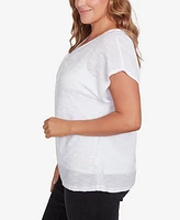 Hearts Of Palm Plus Size Making Waves Textured Short Sleeve Top