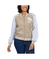 Wear by Erin Andrews Women's Tan Buffalo Bills Tonal Full-Zip Bomber Jacket