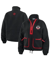 Wear by Erin Andrews Women's Black Carolina Hurricanes Polar Fleece Half-Zip Jacket