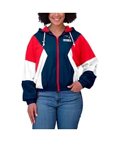 Wear by Erin Andrews Women's Royal New England Patriots Color Block Full-Zip Windbreaker Jacket