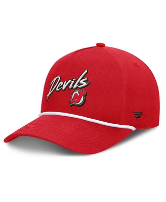 Fanatics Men's Red New Jersey Devils Decades Collection A-Frame Rope Adjustable Hat