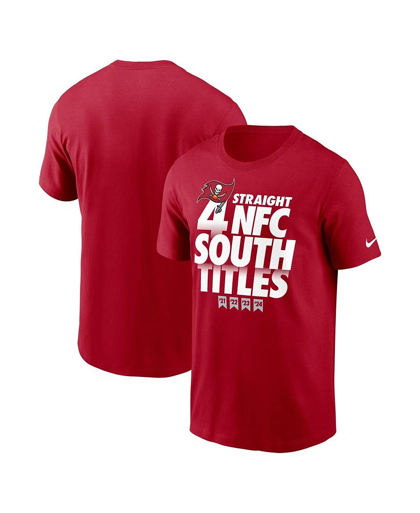 Nike Men's Red Tampa Bay Buccaneers Four-Straight Nfc South Division Champions T-Shirt