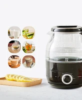 Elite Cuisine 1.25-Quart Electric Honeypot Glass Kettle