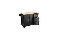 Multi-Functional Kitchen Island and Rolling Cart with Storage Counter Space