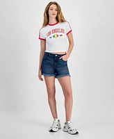 Celebrity Pink Juniors' Festival High-Rise Fringe-Trim Shorts