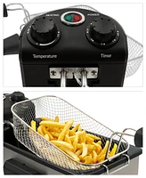 Elite Cuisine Stainless Steel 3.5 Quart Immersion Deep Fryer with Timer