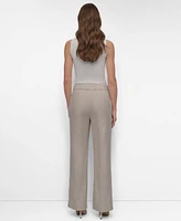 Dkny Women's Basketweave Mid-Rise Wide-Leg Pants